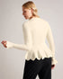 HAZALEN-Knitwear-Upgrade your knit drawer with the HAZALEN top. Its long fluted sleeves add a touch of drama to your every gesture, while a crew neck keeps things timeless and versatile. Knitted top Long fluted sleeves Crew neck Scalloped edge Peplum waist Stretch fabric- Ted Baker Romania